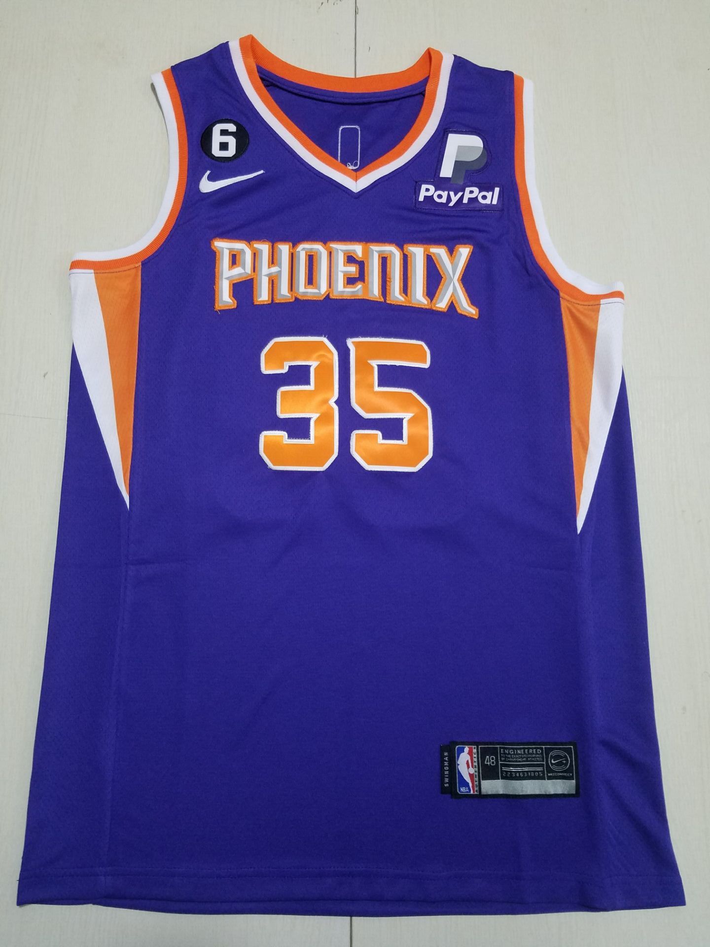 Men Phoenix Suns #35 Durant Purple Paypal 2023 NBA Jersey->phoenix suns->NBA Jersey